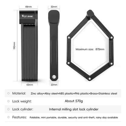 Folding Bike Lock 87cm